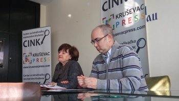 Sretina Dobrodolac, UG "Evrokontakt", i Slaviša Milenković, predsednik Centra za istraživačko novinarstvo Kruševac 