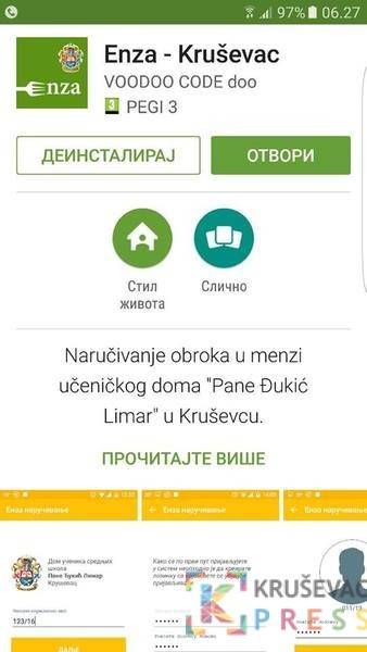 Android aplikacija ENZA 