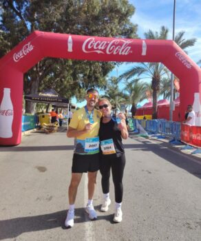 Saša i Gordana nakon polumaratona u Alikanteu FOTO: Privatna arhiva